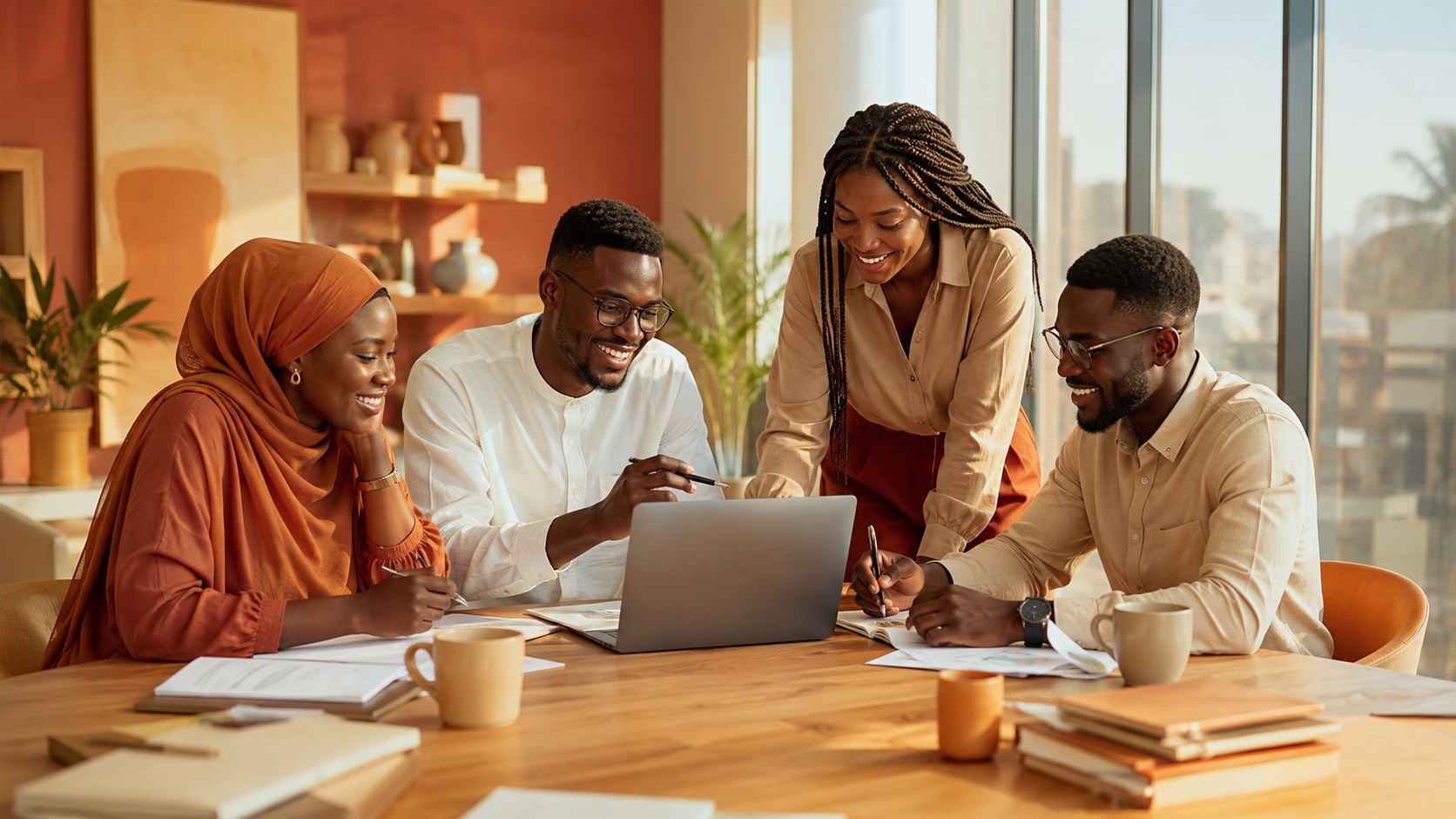 Équipe de 2B Business Booster en séance de travail à Dakar